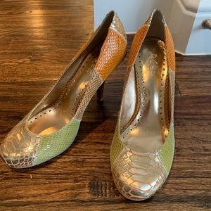 BCBG • Milti-colored Snake Print Heels